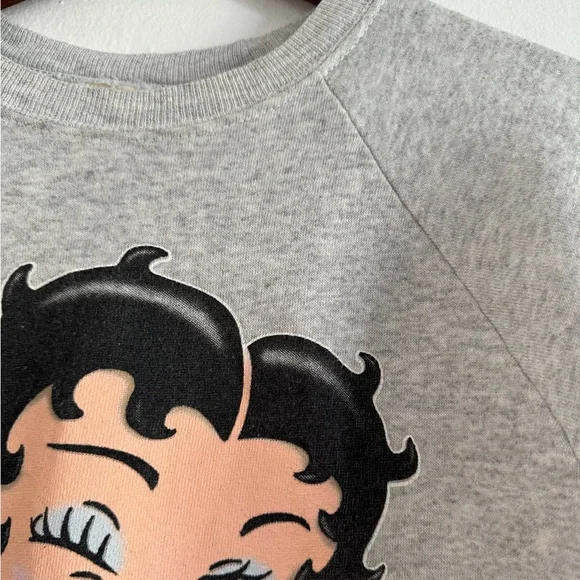 ORIGINAL RARE Vintage 1995 Betty Boop Workout Sweatshirt Silver Star Aerobics - Picture 8 of 14
